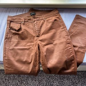 Like new Tobacco color, White House/black market, skinny waxed pant, high-rise